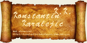 Konstantin Karalejić vizit kartica